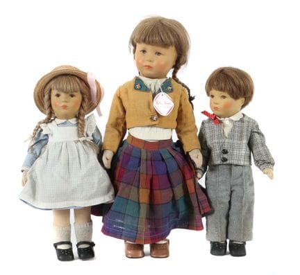 3 poupées Käthe Kruse, années 1980/1990, chacune d