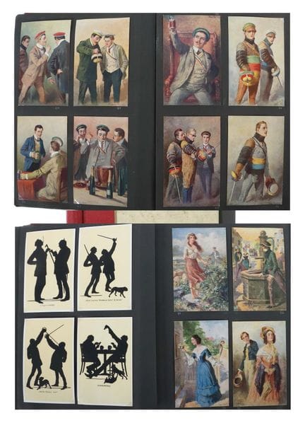 Studentika-Postkartenalbum meist Heidelberg, frühe