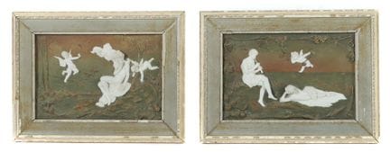 Two picture plates, France or Germany, circa 1900.