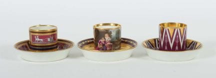 Three cups with saucers, Vienna, 1793–1808 (Konrad