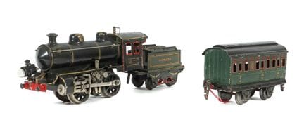 Lok, Tender, Wagen Märklin, Spur 0, Dampflok R 302