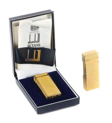 2 encendedores Dunhill diferentes: uno con cuerpo 