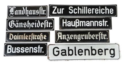 7 street signs and 1 neighborhood sign from Stuttg