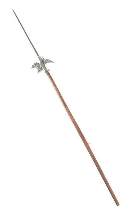 Hellebarde wohl 19. Jh., Stangenwaffe, die Eisenkl