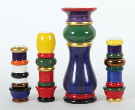 "The Flower Vase" and nine "Column Candlesticks" b