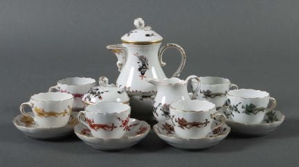 "Rich Dragon" Meissen mocha set for six people, 20