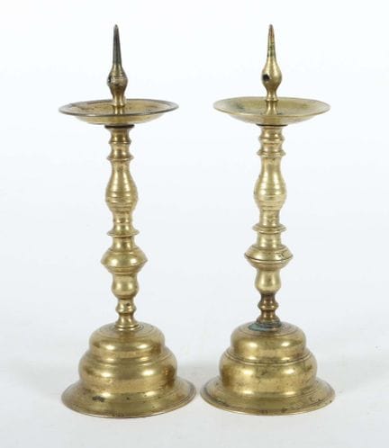 Pair of bell-shaped candlesticks, probably Nurembe