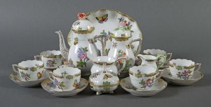 "Queen Victoria" mocha set for six people, Herend,