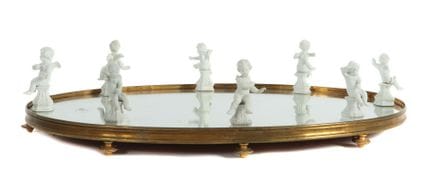 Mirrored table centerpiece with putto figures, 19t