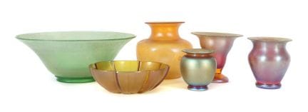 Four vases and two bowls ''Myra'' crystal Karl Wie