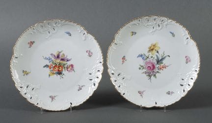 Two Nymphenburg plates, after 1910. Porcelain, gla