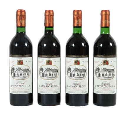 4 bottles of red wine, Château Rausan-Segla 1984, 