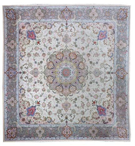 Quadratischer Teppich wohl Tabriz, Persien, Ende 2