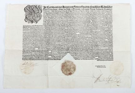 Mandat portant le sceau de l'empereur Ferdinand II