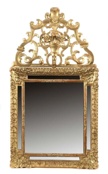 Wandspiegel mit Spiegelglasleisten 18. Jh., sogena