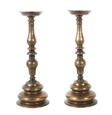 Pair of bell-shaped candlesticks, probably Nurembe