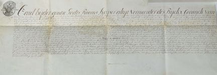 Acte officiel de Bruxelles, daté de 1728, acte jur
