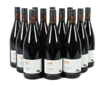 12 bottles of red wine from the Aldinger Winery, F