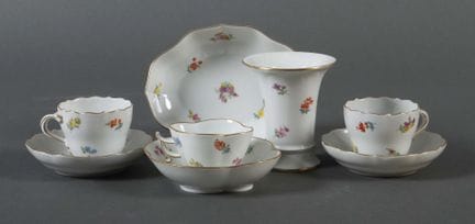 Eight-piece Meissen set, late 19th century/20th ce