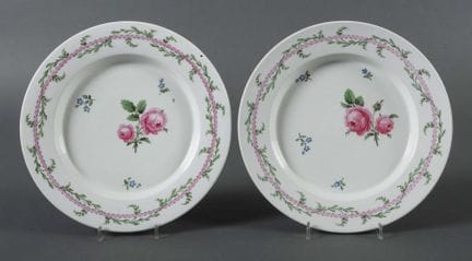Two Biedermeier plates from Fürstenberg, circa 180