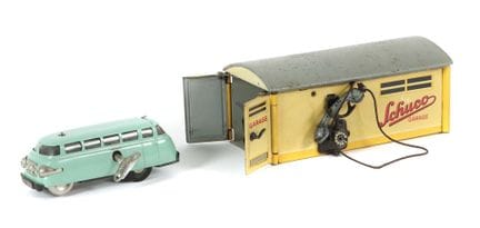 Konvolut Blechautos Schuco, 1 x Garage No. 1500, s