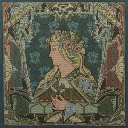 Tejido jacquard con motivo Art Nouveau: representa