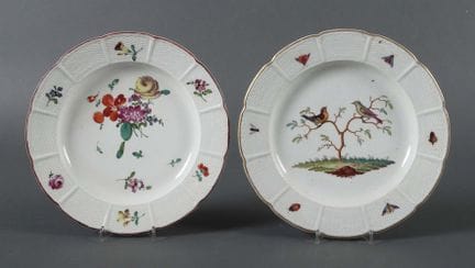 Two plates from Ludwigsburg, 1765/75. Porcelain, g
