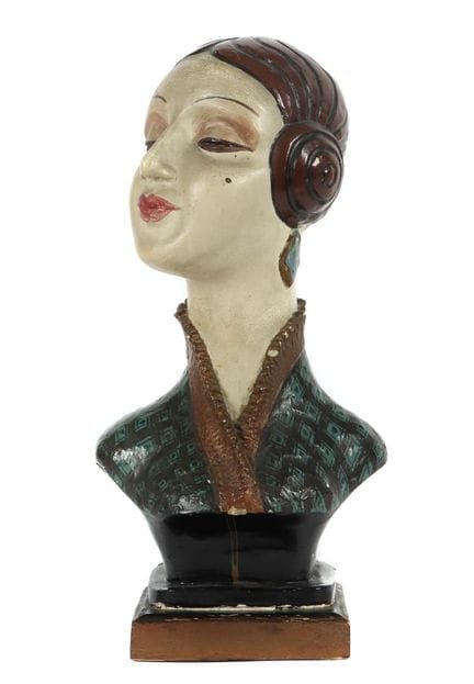19th/20th-century sculptor. Art Deco bust of a wom
