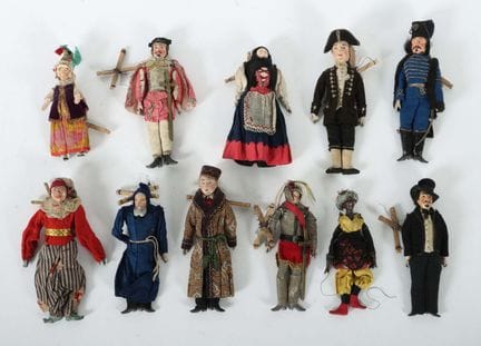 11 marionnettes, probablement de Bohême, vers 1900