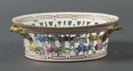 "Flora Danica" basket bowl, Royal Copenhagen, Denm