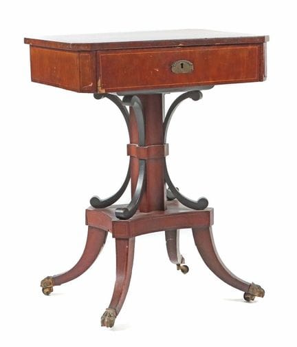Biedermeier-Nähtisch Dresden?, um 1820, Mahagoni f