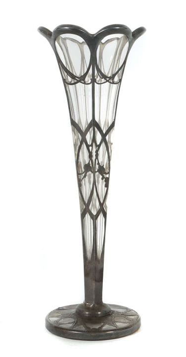 Vase with silver overlay German, around 1920. Colo