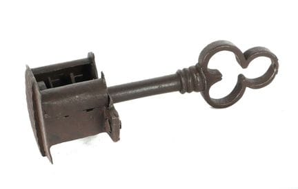Chapel lock set with key, 16th–18th centuries, iro