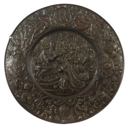 Large wall relief panel, 19th century, embossed co