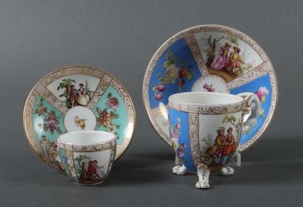 Two cups with saucers by Helena Wolfsohn, Dresden,