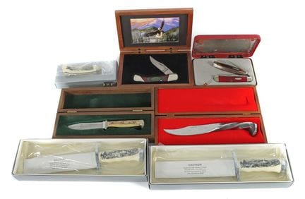 Acht Messer Ende 20. Jh., 1x ''Puma Jagdnicker vom