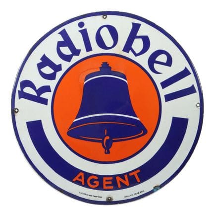 Radiobell Agent enamel sign, Belgium, ca. 1938, ro