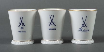 Three cups from the “Friends of Meissen Porcelain”