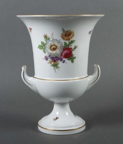 Large Fürstenberg krater vase, 20th century. Porce