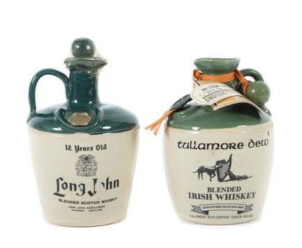 2 bottles of whiskey from around the 1970s/1980s, 