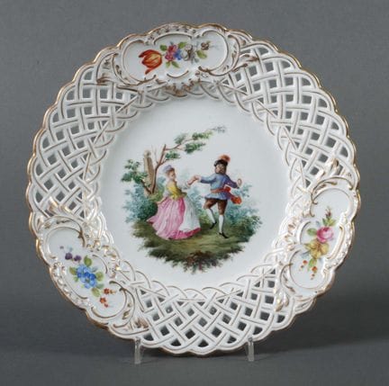 Meissen openwork plate, ca. 1870. Porcelain, glaze