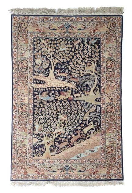 Isfahan Tierteppich Zentralpersien, um 1970, Korkw