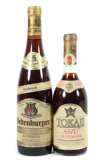 2 bottles of Ungran sweet wine, 1 x Tokaji 1983, A