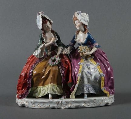 Pair of Rococo Ladies by Ernst Bohne Söhne, Rudols