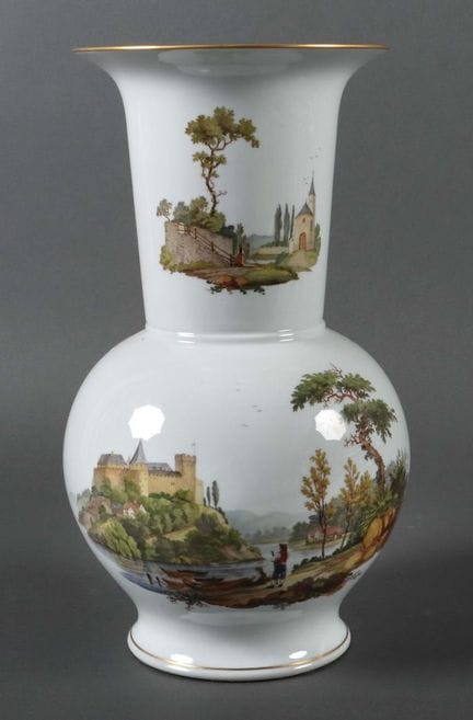 Ludwigsburg vase, 20th century. Porcelain, glazed,
