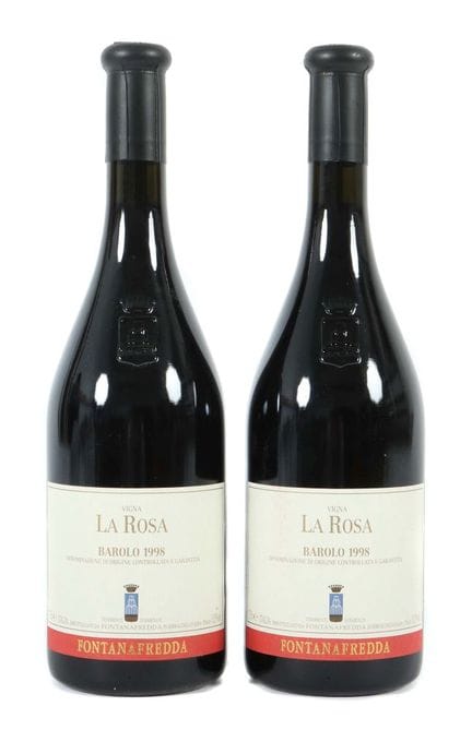 2 bottles of Vigna la Rosa Barolo red wine, 1989, 