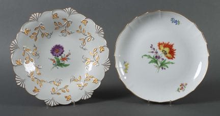 Two Meissen plates, after 1934. Porcelain, glazed,