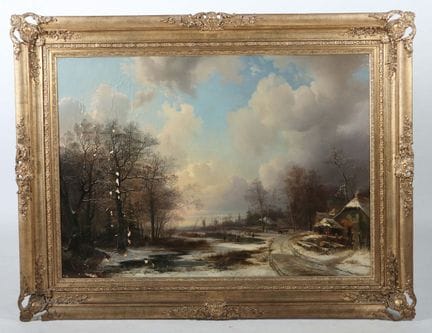 Bilderrahmen mit Gemälde 19. Jh., Bilderrahmen im 