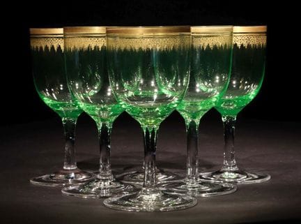 Six sweet wine glasses from southern Germany, circ