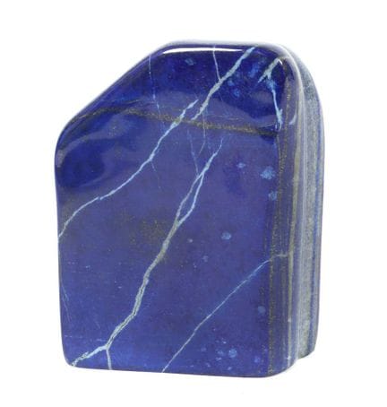 Lapislázuli. Piedra en bruto pulida, con estructur
